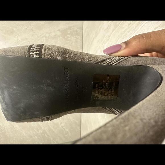 Y2K Colin Stuart grey suede zippered platform stiletto heels - Picture 5 of 5